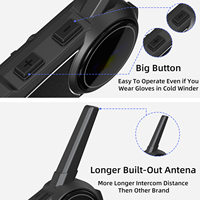 Interfono per Casco Moto EuroFone S6 PLUS V5.1 IP67 Impermeabile, Comunicazione di Gruppo fino a 6 Piloti, Condivisione Musica, Cancellazione del Rumore