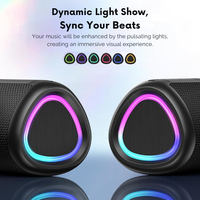 Altavoz Inalámbrico BT para Exteriores, Portátil, Resistente al Agua IPX5, Emparejamiento Estéreo TWS, LED, Bajos HD de 15W, para Camping, Playa, Senderismo, Viajes