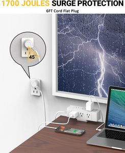 Multipresa da Scrivania con Morsetto, 1700 <span class=keywords><strong>Joule</strong></span>, 9 Prese e 4 USB, Presa Elettrica Rimovibile con Morsetto - Product Image 4