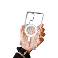 Coque de téléphone antichoc transparente en TPU PC pour Samsung pour Galaxy S25 S23 Ultra S23 Plus housse de charge sans fil galvanoplastie magnétique