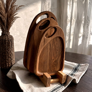 Planche à découper artisanale en acacia durable, planche de préparation pour la cuisine, pour légumes, fruits, viande, passe au lave-vaisselle - Product Image 1