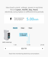 Compteur d'énergie intelligent WiFi TUYA Mvava avec surveillance en temps réel, commande vocale à distance, rail DIN 1P, disjoncteur 16A/63A MCB 6kA