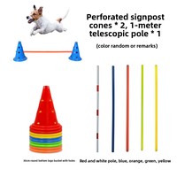 Équipement d'agility pour chiens en plastique : Barres de saut, cônes, seaux, poteaux de marquage, combinaison d'obstacles d'entraînement