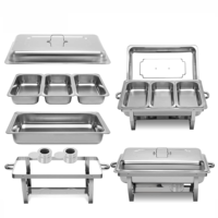 Chauffe-Plat Rectangulaire Professionnel Grande Capacité en Acier Inoxydable pour Buffet Hôtelier et Restauration avec Couvercle
