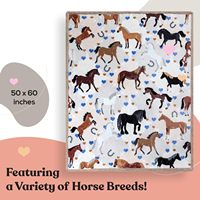 Promotion d'usine : Couverture d'hiver douce en sherpa style coréen, tissée, motif cheval, pour avion, pas chère, marque privée, imprimé animal mignon en flanelle