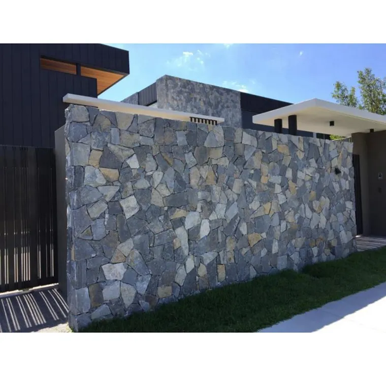 Natural Blue Quartzite Dry Stack Factory Exterior Slate Culture Stone Veneer Wall Cladding For Outdoor Decoration