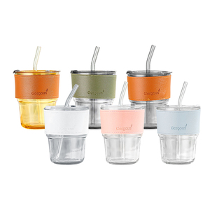 Tazza da <span class=keywords><strong>caffè</strong></span> in <span class=keywords><strong>vetro</strong></span> per festival di bambù con tazza di <span class=keywords><strong>vetro</strong></span> per <span class=keywords><strong>caffè</strong></span> ghiacciato da 400ml all'ingrosso della fabbrica con cannuccia e coperchio - Product Image 5