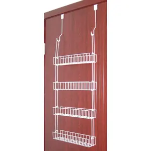 add on hanging iron steel wire basket holder behind door storage organizer