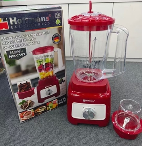 Licuadora de Alimentos 2 en 1 Hoffmans, la Más Vendida en el <span class=keywords><strong>Mercado</strong></span> Africano, 600W con Vaso Mezclador, Jarra de 1.75L, Diseño Cuadrado Rojo y Negro - Product Image 2