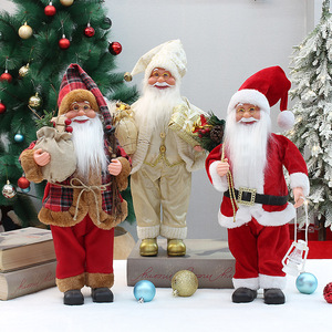 Christmas <b>Santa</b> Claus Figurine 18 Inch <b>Standing</b> Sitting For Display Eco Friendly Glossy Finish Living Room Decor - Product Image 2