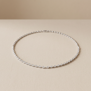 Fine Jewelry Pear Lab Grown Diamond Bezel <b>Set</b> Luxury Tennis <b>Necklace</b> White Gold Plated <b>Silver</b> IGI Certified Unisex - Product Image 3