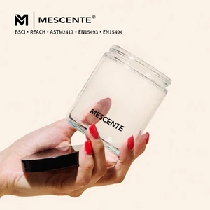 Meilleur prix Mescente - Pots à bougies d'aromathérapie personnalisés de 9 oz, transparents, différentes couleurs, avec couvercle en bambou et en métal - Product Image 3