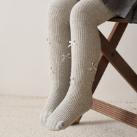 Collants pour bébés filles, style ballet, couleur unie, avec petits nœuds, pour le printemps et l'automne, pour filles de 6 mois à 10 ans