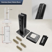 Clip de fixation sans perçage en alliage d'aluminium brossé et acier inoxydable 304 pour verre, pour base d'escalier, piscine et balcon, fixation au sol 5
