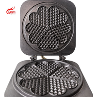 Gaufrier électrique professionnel en forme de cœur, machine à gaufres en acier inoxydable pour café et snack-bar (WB-H)