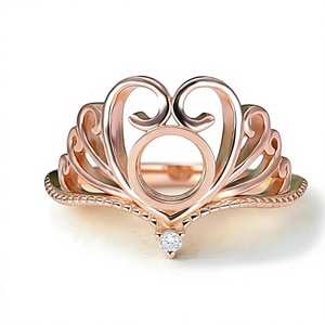 Nuevo Anillo Personalizado de Plata de Ley 925 con Baño de Oro Rosa de 18k y Engaste de Piedra en Forma de Pera de 7mm - Product Image 1