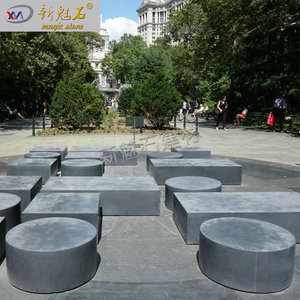 Nuevo Banco Redondo de Cemento Magic Stone, Asiento de Jardín de Fibra de Vidrio GRC UHCP, Estilo Moderno Minimalista, Hormigón Prefabricado para Paisajismo - Product Image 2