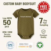 Échantillon Gratuit Personnalisé Vente en Gros Body Bébé 100% Coton Biologique Pyjama Manches Courtes Combinaison Nouveau-né en Gros d'Usine