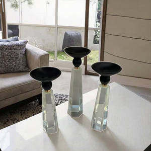 Candélabre en cristal aux accents d'argent <span class=keywords><strong>noir</strong></span> <span class=keywords><strong>Chandelier</strong></span> élégant pour la décoration de la maison pour les mariages Centres de table de Pâques X-mas - Product Image 4