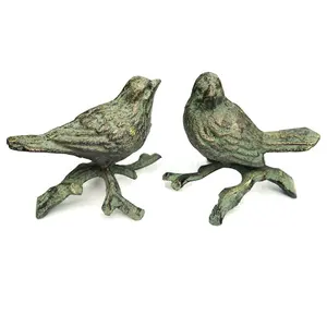 Setの2 Cast Iron Bird Figurines