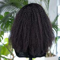 ISEE Alibaba Wholesale Wear Go Demi-perruque sans colle en cheveux naturels, 3 en 1, avec cordon de serrage, sans couture, style afro bouclé kinky à porter en tête de tête