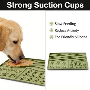 Gamelle portable en silicone pour animaux de compagnie, tapis de léchage dissimulé pour nourriture, motif uni, jouet d'enrichissement écologique pour l'eau et la nourriture pour chiens et chatons - Product Image 2