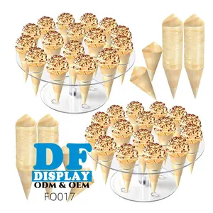 Fo006 trong suốt Acrylic Cone Rack hiển thị đám cưới bé tắm Ice Cream chủ đứng Rack hiển thị