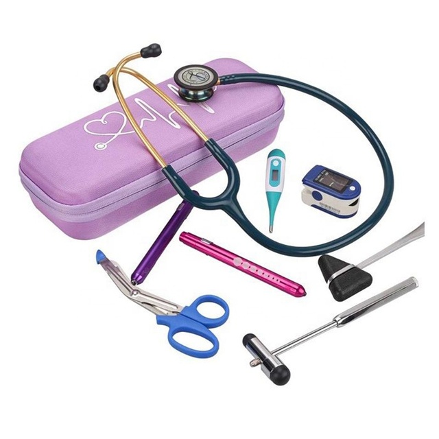Ready for Shipment Pink Printing Durable Eva Hard Stethoscope case for Doctors Light Weight Zipper Storage case for Travel