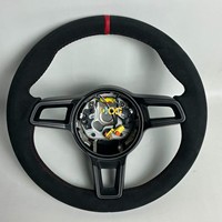 Volant sport en cuir suédé personnalisé sans palettes de changement de vitesse pour Porsche Panamera Cayenne Macan Taycan 911 918 Intérieur