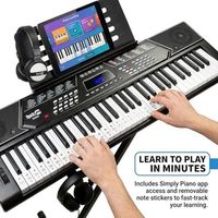 Kit de Piano de Teclado de 61 Teclas OEM ODM con Soporte, Banco, Auriculares, Set de Piano Eléctrico para Principiantes con Panel LED y Función Pitch Bend