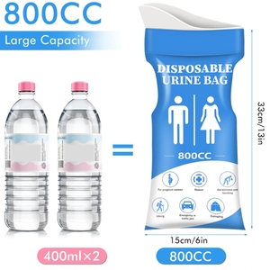 800cc di grado medico con ozono che disinfetta la borsa usa e getta dell'urina di emergenza Unisex da viaggio Mini toilette Mobile portatile da campeggio - Product Image 4