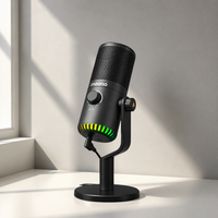 Kit de microphone à condensateur USB programmable DM30 avec éclairage RGB, réduction du bruit, 192 kHz/24 bits pour le jeu et l'enregistrement