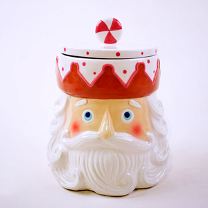 Muestra <span class=keywords><strong>gratis</strong></span> al por mayor logotipo personalizado de cerámica de Navidad 3D pintado a mano bote de cerámica galleta tarro de almacenamiento de alimentos con tapa - Product Image 4