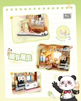 LOZ Mini Blocks 884pcs Puzzle de particules Jouet d'assemblage Petite maison de crème glacée Panda Street View Dessert Construction Model Toy f