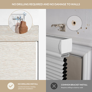 ستائر دوارة بدون حفر أو أدوات من ZHENPIN، ستائر نوافذ بدون حبال، قماش جاكار متناسق، للمنزل والمكتب وغرفة النوم - Product Image 4