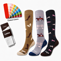 Chaussettes d'équitation professionnelles personnalisées, respirantes, antidérapantes, hautes jusqu'au genou, avec logo, pour hommes et femmes