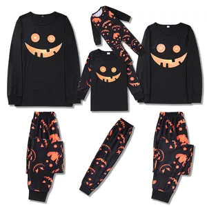 Mommy Daddy And Me Clothes Pajamas Set Halloween Printed Womens Men Kids Sleepwear For Family