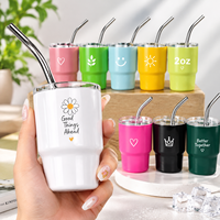 2023 Offre Spéciale Double paroi isolé nouveau 2OZ verre à liqueur gobelet tasse tasse à vin Mini 2oz gobelet avec couvercle