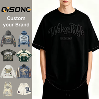 T-shirt Homme Ample et Oversize en Coton 100% de Haute Qualité, Col Rond, Imprimé Logo en Relief 3D, Style Urbain, Personnalisable, Écologique