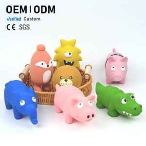 لعبة مضغ للكلاب من سلسلة الحيوانات مقاومة للعض مصنوعة من اللاتكس مصممة لتنظيف الأسنان على شكل خنزير يصرخ بألوان متنوعة - Product Image 1