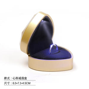 Factory customized heart-shaped velvet hinge closure jewelry <b>box</b> with ribbon, suitable for <b>rings</b> and necklaces - Product Image 2