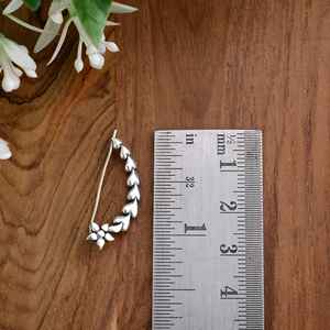 Gold and Silver heart shape <b>Ear</b> Climber <b>Cuff</b> <b>Earrings</b> Trendy Triangle Jewellery Perfect Gift for Her-Heart Shape Brass <b>Earrings</b> - Product Image 4