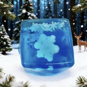 Christmas <b>Night</b> <b>Lights</b> Ice Block Squishy Toys Maltose Slow Rebound <b>Night</b> <b>Lights</b> Snowflake Cube Decompression Toys - Product Image 4