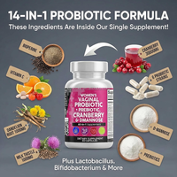 Capsule Probiotique Vaginale pour Femmes, Prébiotique, Canneberge, D-Mannose, Tout-en-un, Complément Alimentaire pour le Bien-être des Femmes