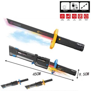 Sabre laser simulé avec étincelles, flamme, jet de flammes, épée <span class=keywords><strong>lumineuse</strong></span> colorée, jouet lumineux - Product Image 3