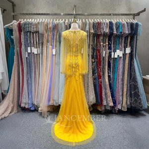 Janc ember LSJA26 Bling Pailletten Perlen Meerjungfrau Gelb Party <span class=keywords><strong>Prom</strong></span> Kleider - Product Image 5