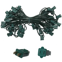 Bobine de fil de Noël Guanyi C9 de 12 pouces avec espacement, SPT-1W, 305 m, fil vert avec prises C9/E17, ensemble de prises pour lumières de Noël
