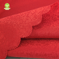 Nappe ronde en polyester jacquard damassé hydrofuge personnalisée pour la location en gros d'événements hôteliers et banquets, destinée à l'hôtellerie