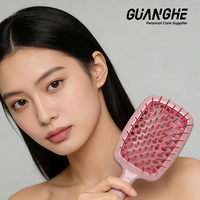 Peignes démêlants et de massage du cuir chevelu en plastique à dents larges - Modèle Guanghe DHB-02 - Vente en gros Liaoning - Peigne démêlant portable pour cheveux