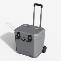 Haute qualité isolé en plastique 24L extérieur glacière promotionnel grande roue glacière